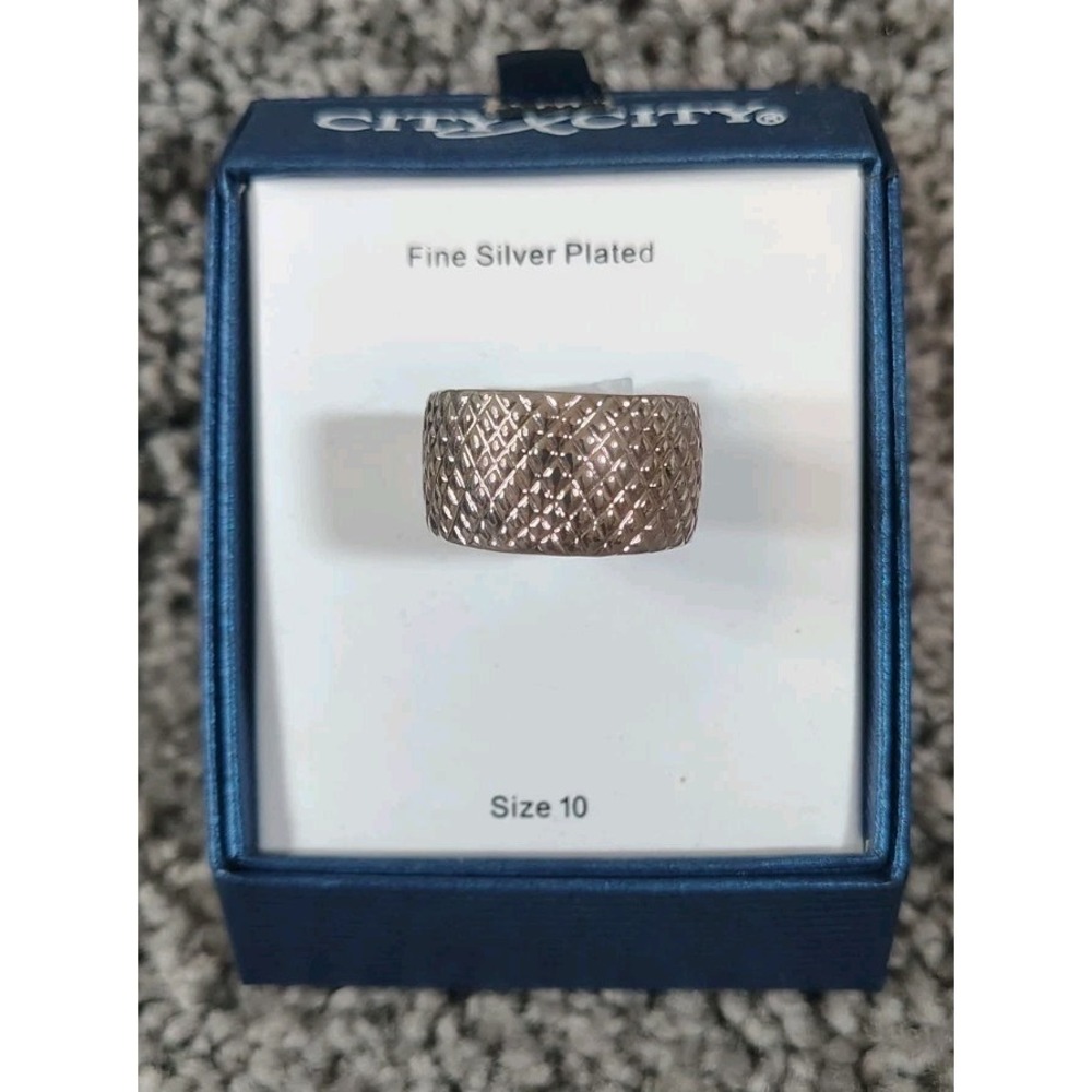 City X City Ring Fine Silver Plated Size 10